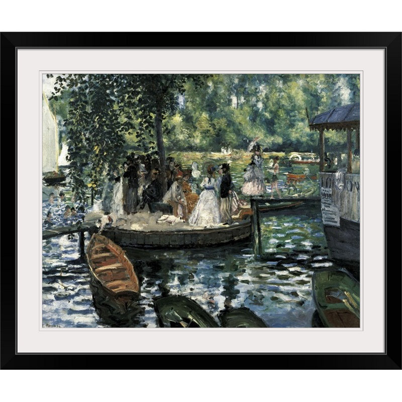 " La Grenouillere " by Pierre-Auguste Renoir, Black Framed, 20" H x 23" W x 1" D