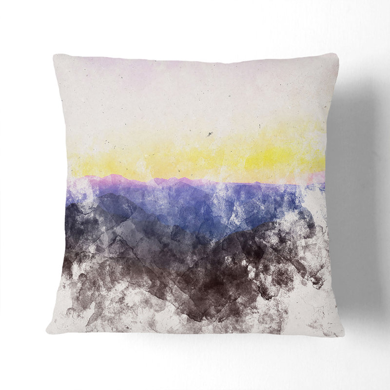 Sunrise over the World Cushion with Filling, 40cm H x 40cm W x 15cm D, Stone