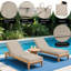 Ensemble de coussins de chaise longue d'extérieur 72 po x 23,6 po comprenant 2 coussins de remplacement pliables pour meubles de patio-2032430595