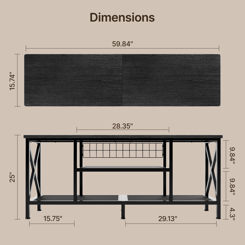 Crédence de rangement 59,84 W Thalassa, Noir / Noir