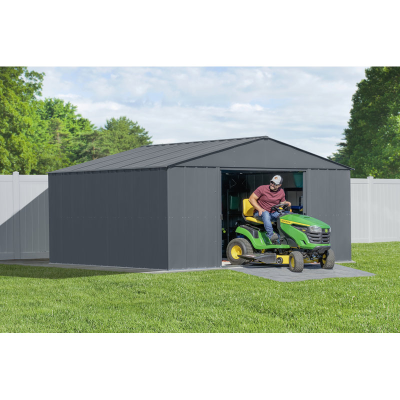 Classic Metal Shed, 14 X 12, Charcoal, Charcoal