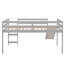 Lit mezzanine avec glissade, conception multifonctionnelle, lit simple (gris), lit-1437033893