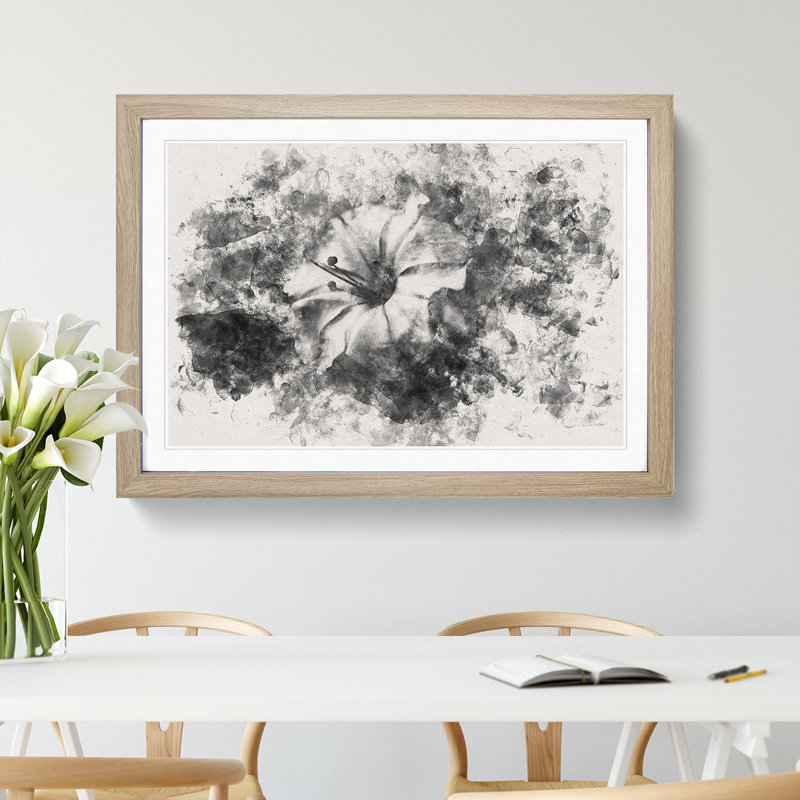Geranium Flower - Picture Frame Painting Print, Oak Framed, 36cm H x 48cm W x 2cm D