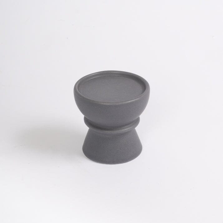Nellija 2 Piece Ceramic Tabletop Candle Accessories Set, Grey