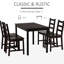 5 pièces, table et chaises rustiques brun châtaignier. Fabriqué en pin massif et élégant. Table compacte familiale. Facile à nettoyer. Convient à divers endroits comme la maison, les cafés, les bars.