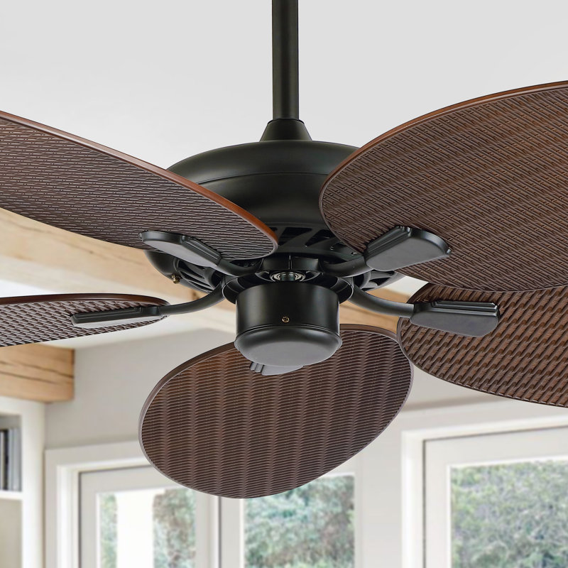 Ventilateur de plafond 52 po à 5 pales avec télécommande Crellin, Brun pâle