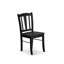 Ensemble de salle à manger 5 pièces moderne comprenant une table ronde en bois et 4 chaises de salle à manger avec dossier à lattes - finition noire-825157000-825157001-899820314