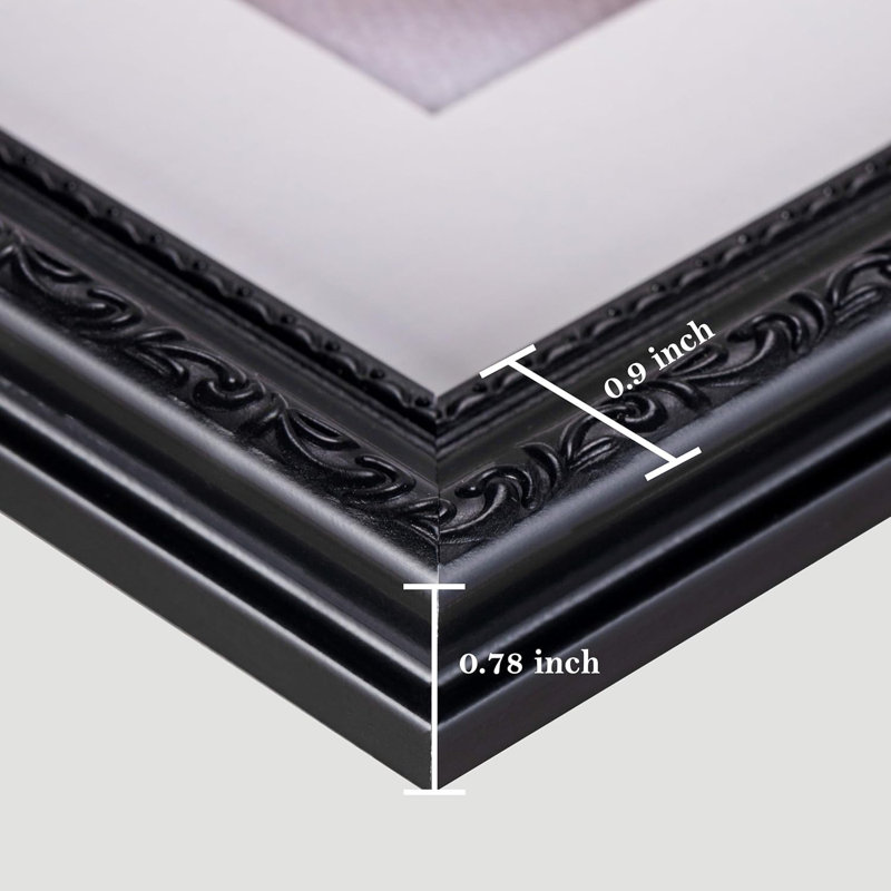 Set Of 4 Vintage Black 8x10 Picture Frames With Glass