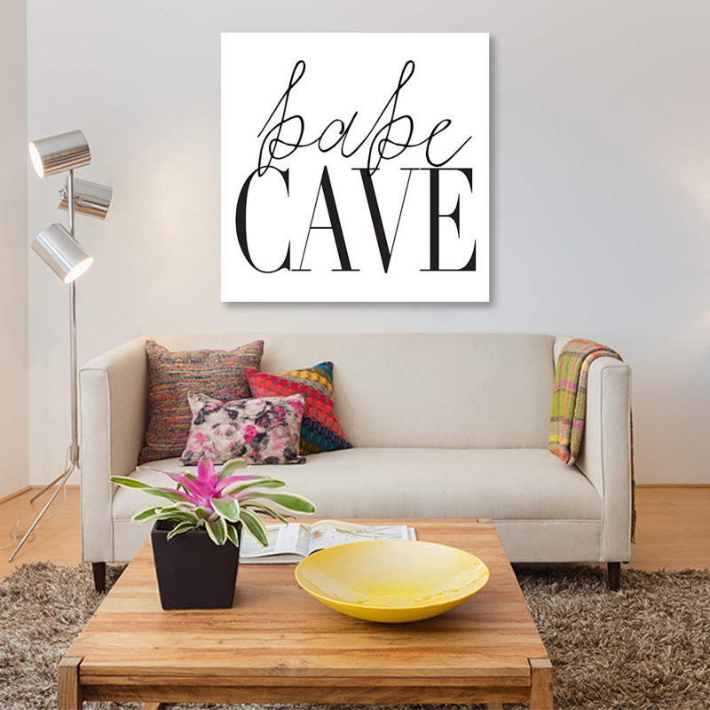 « bébé cave i », art textuel sur toile, H 48 po x l 48 po x P 1,5 po