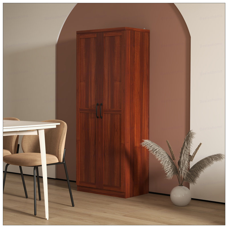 Garde-manger à 2 portes, armoire de rangement autoportante avec tablettes à 5 niveaux et 2 tablettes réglables pour la salle à manger