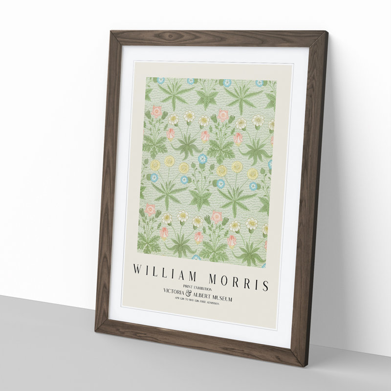 Daisy Pattern Vol.2 by William Morris - Single Picture Frame Print, 48cm H x 36cm W x 2cm D, Walnut Framed