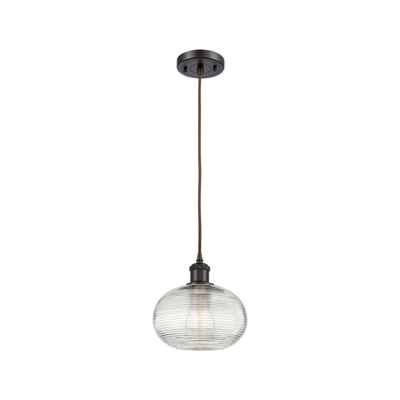 Luminaire suspendu simple à 1 lumière Jerard, Bronze huilé