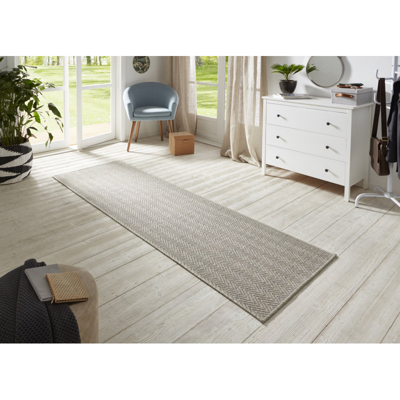 Flatweave Grey Rug, Runner 80 x 350 cm