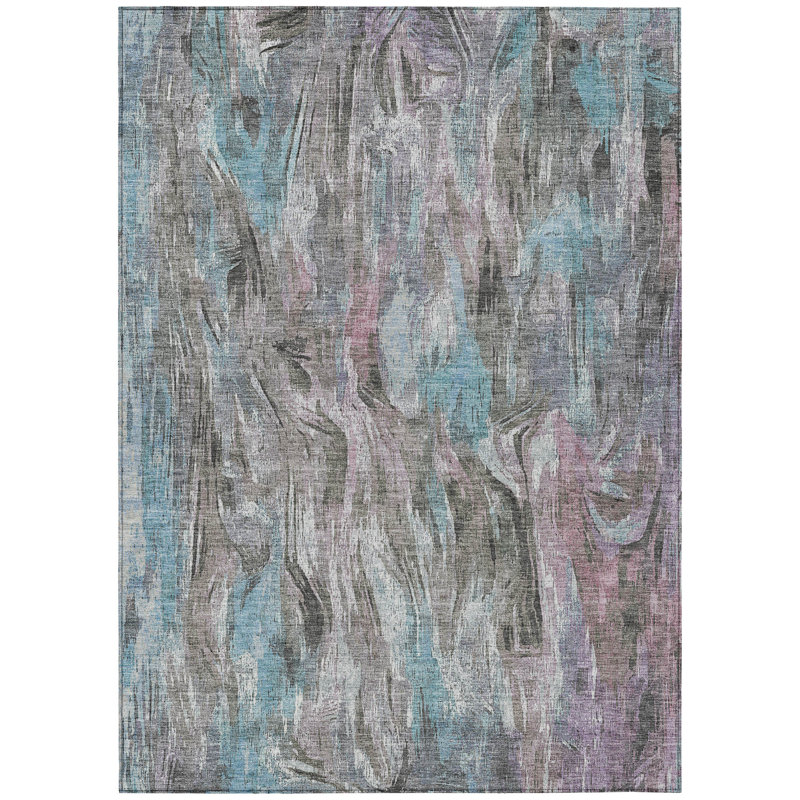 Machine Washable Indoor/Outdoor Houtz ACN2269 Abstract Rug, Rectangle 9' x 12'