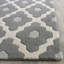 Tapis gris foncé / ivoire / vert en laine touffeté à la main à motif géométrique Carolene-19274985