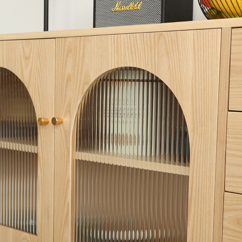 Vitrine en bois crème