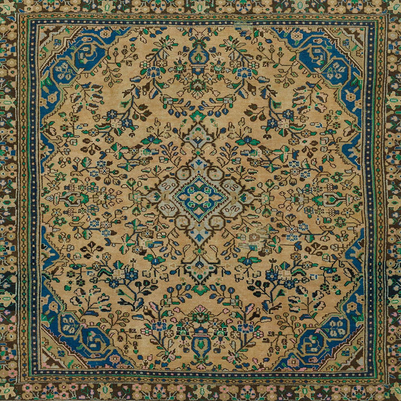 Abstract Indoor Rug, Square 4'