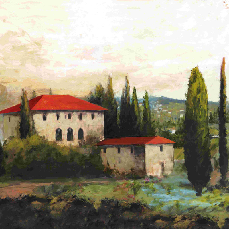 Après-midi toscan - reproduction sur toile tendue, H 12 po x l 12 po