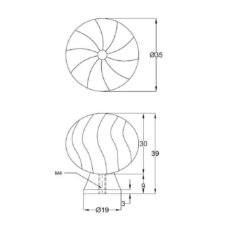 1 3/8" Diameter Round Knob