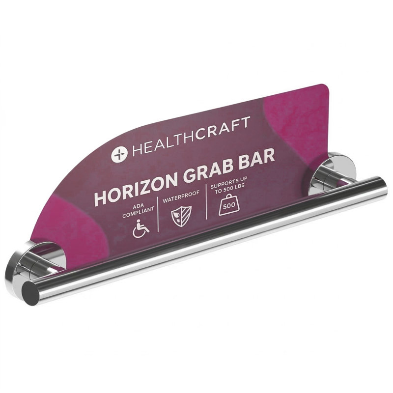 HORIZON  18 in. x 1.25 in. Grab Bar, ADA Compliant for Bath and Shower Safety (500 lb. Capacity) in Polished Chrome, 18
