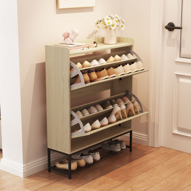 20 Pair Flip Down Shoe Storage, Natural