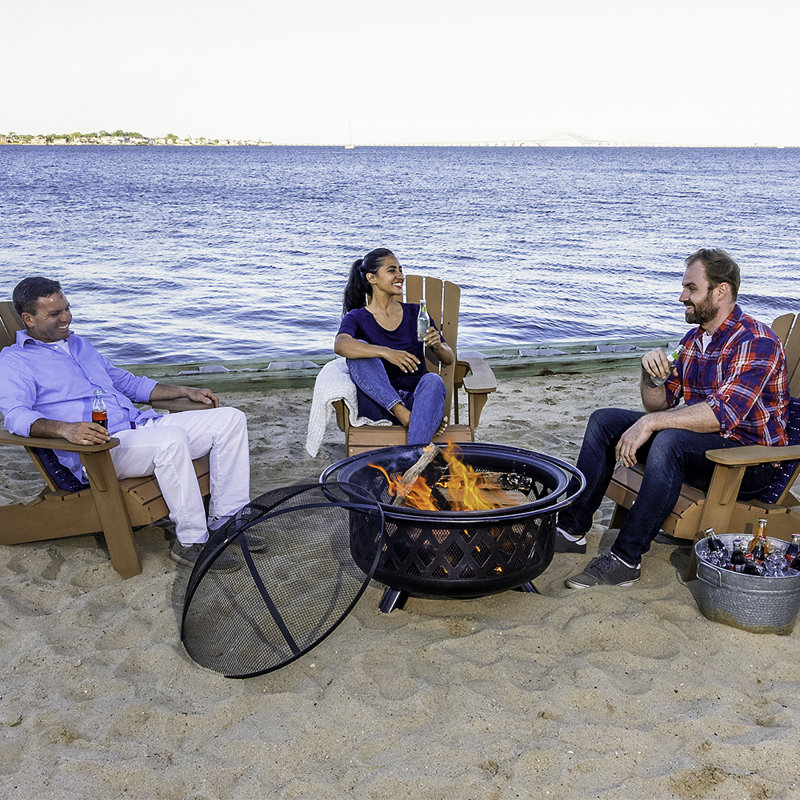 Bronze Lattice Design Wood Burning Outdoor Fire Pit