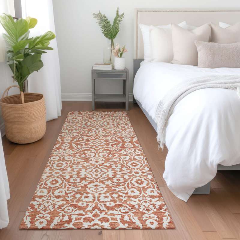 Premium Machine Washable Prisco Coral Rug, Runner 2'3" x 7'6"