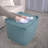 Square Shape Fabric Upholstered Pouf Ottoman