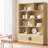 5-Tier Bookshelf, Boho Bookcase with Rattan Doors, Wooden Bookcase and Bookshelf with Storage,for Bedroom,Living Room