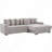 110.75" Modular L Shaped Sofa, Corduroy Fabric Sectional Couch,With A Movable Footstool, Cup Holders,Bring 8 Throw Pillows,Side Pocket,Unfold Into A Bed-1047168110