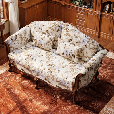 American Retro Solid Wood Double-seater Sofa