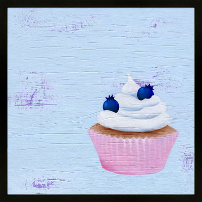 Blueberry Cupcake Print by Katy Montica