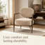 Fauteuil d'appoint rembourré avec structure moderne en métal, fauteuil de détente Mid-Century confortable, fauteuil d'appoint robuste et confortable