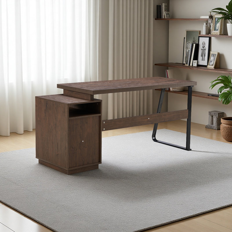 Bureau d'ordinateur à domicile avec tiroirs / dossiers suspendus de format lettre, table d'écriture 65 pouces avec tiroirs
