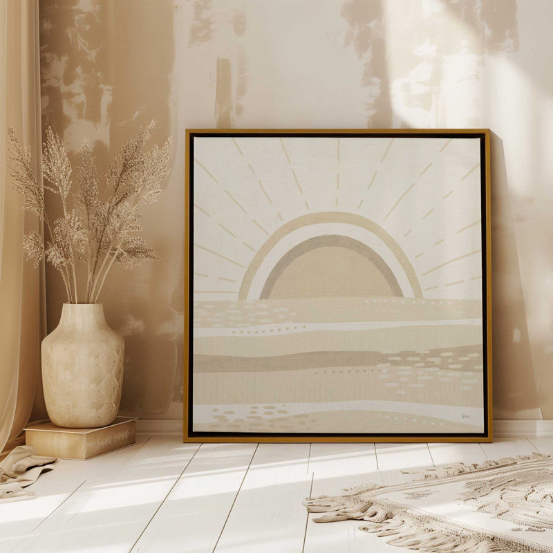 Sandy Sunrise, reproduction sur toile dans un cadre, H 12,75 po x l 12,75 po, Noir satiné