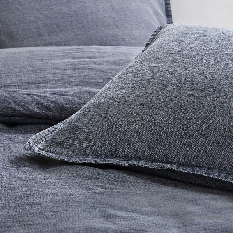 Très grand / très grand couette, 3 pièces, sergé délavé, surdimensionné douillet, délavé à la pierre, coton respirant, 4 attaches d'angle, fermeture à boutons 3 pièces tout confort, 100% coton élégance intemporelle, attaches