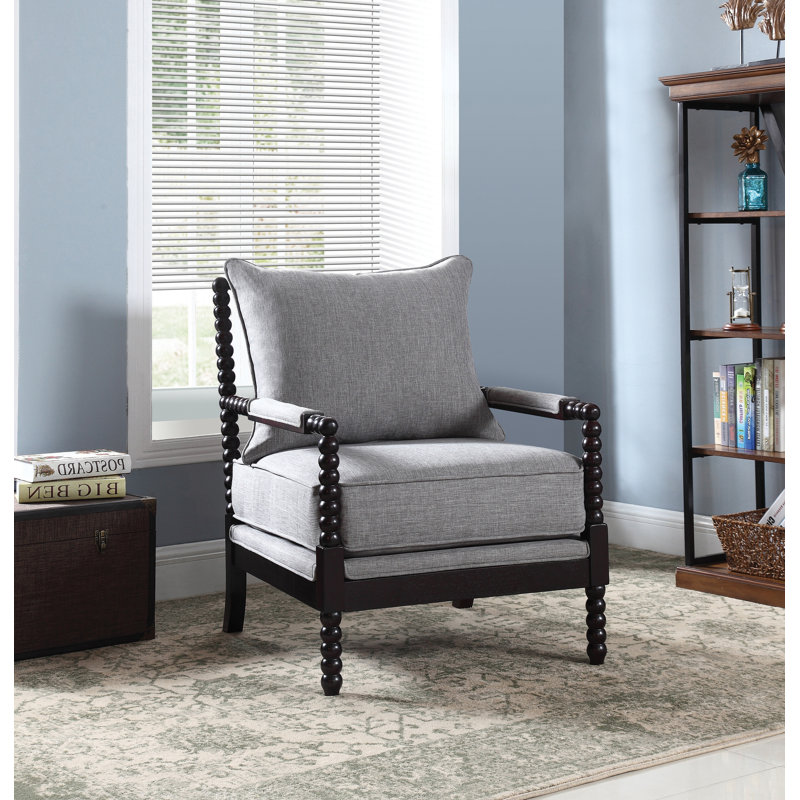 Fauteuil d'appoint rembourré Herndon , 100 % polyester gris, Cappuccino