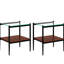 De 2 tables de bout en verre trempé lisse et table de rangement rectangulaire de 2 pièces-132839656