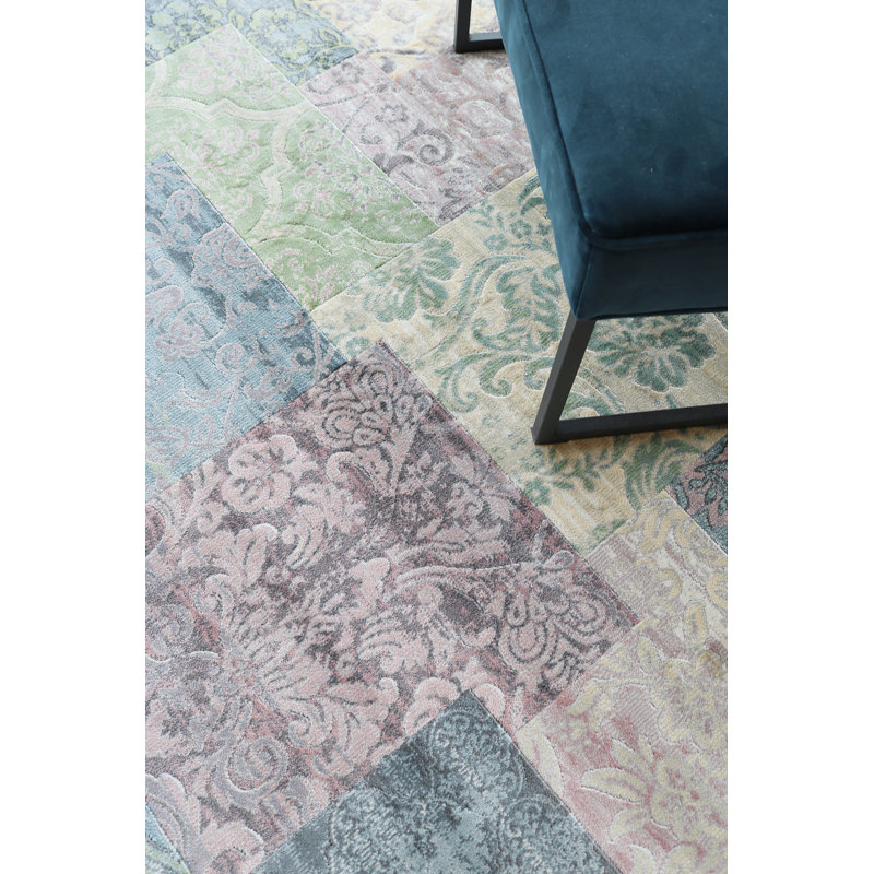 Assuntina Patchwork Viscose Area Rug, Round 160cm