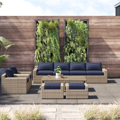 Lysia 10 Piece Rattan Multiple Chairs Seating Group with Cushions by Ebern Designs