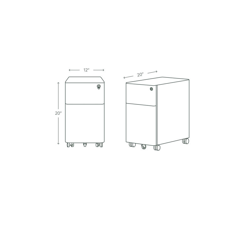 Small Filing Cabinet, White