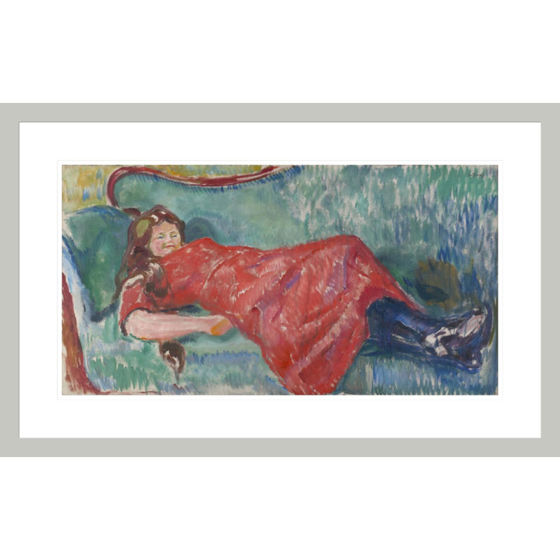 «On the sofa» par Edvard Munch - impression giclée sur cadre, 18.63" H x 29.5" W