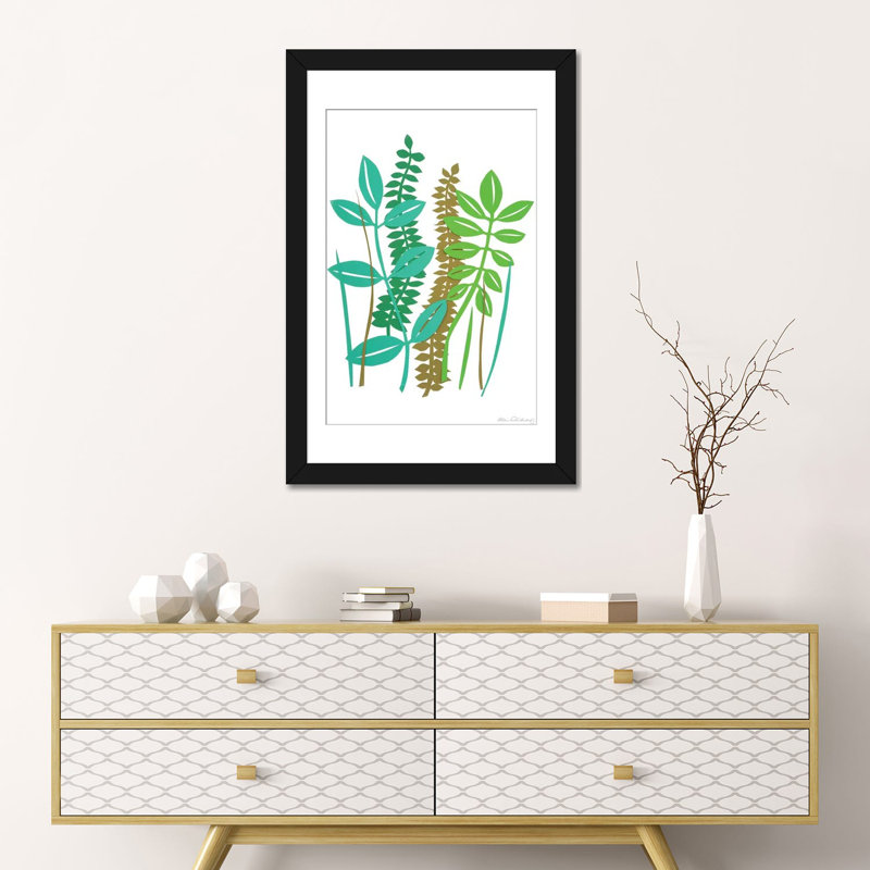 « haie row ii », impression sur toile, H 26 po x l 18 po x P 1,5 po, Toile avec cadre noir, Blanc