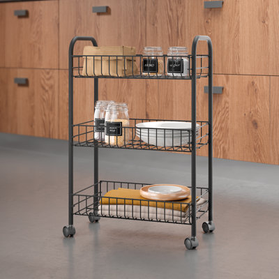 Lugano Lava All-Purpose Trolley With 3 Levels Black