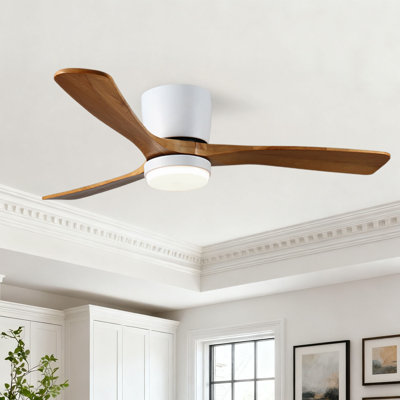 Ventilateur de plafond standard à 3 pales à DEL avec télécommande et ensemble d'éclairage pour le salon