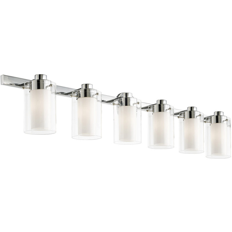 Polished Chrome 6-Light Vanity Light with Opal Glass Shades