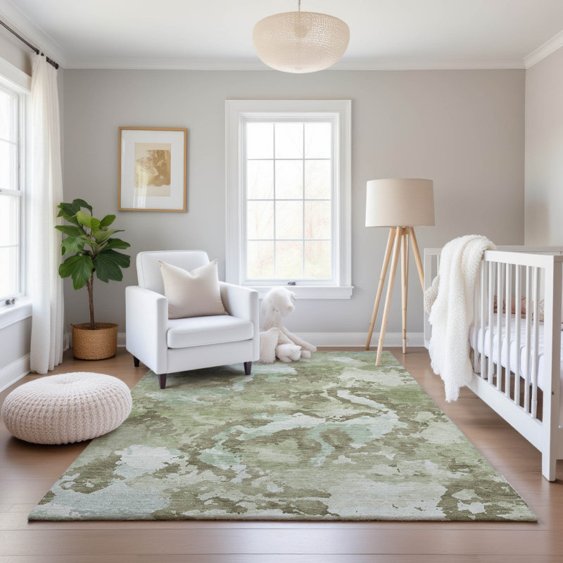 Tapis moderne lavable à la machine de qualité supérieure Elize AMF1381, Rectangle 10 pi x 14 pi