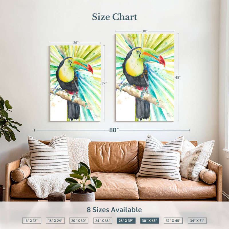 Brampt Bright Tropical Toucan, 39" H x 26" W