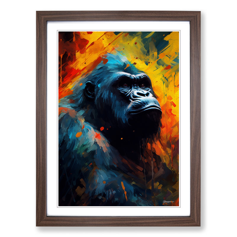 Gorilla Abstract Art - Framed Print