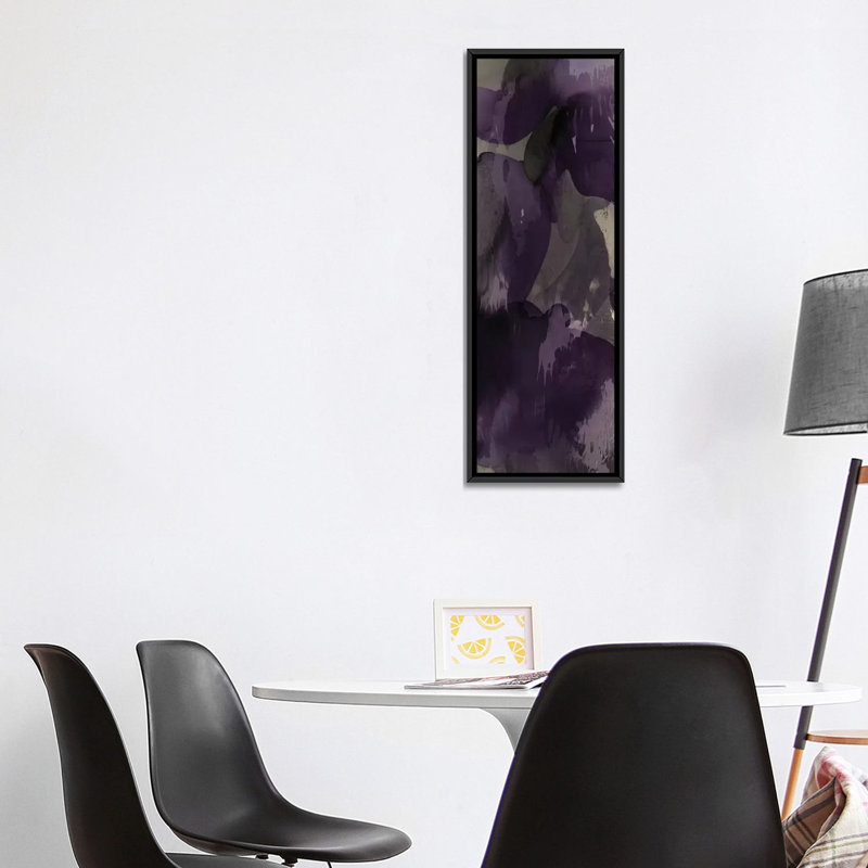 « cascade améthyste vertical i », impression sur toile, H 36 po x l 12 po x P 1,5 po, Toile avec cadre noir
